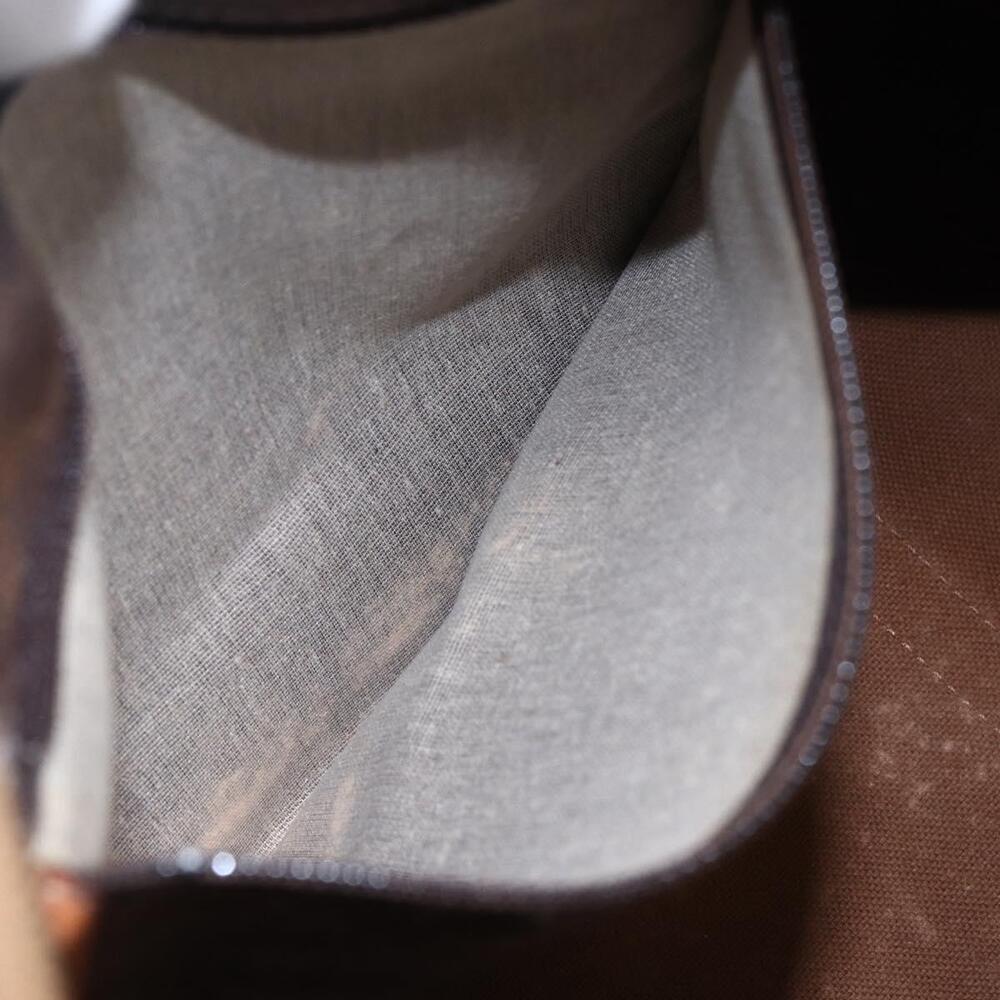 CELINE Macadam Canvas Mini Boston Bag PVC Leather Brown Auth ki6058 - Picture 11 of 16